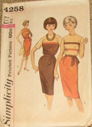4258 SS / SLEEVELESS CONTRAST OR NOT STRT DRESS, BELT PATTERN 16